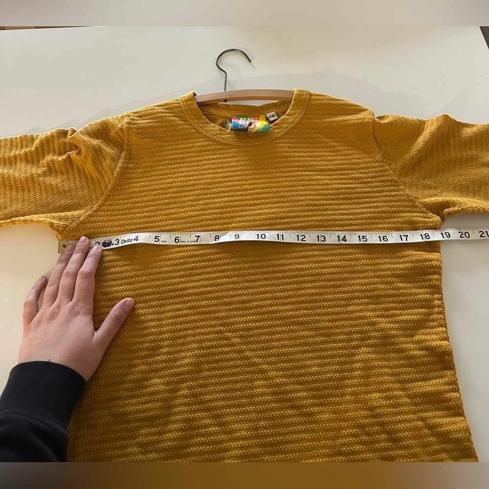 Big Bud Press Honeycomb Thermal Oversized Long Sleeve Tee XXS Spicy Mustard? - Picture 4 of 6
